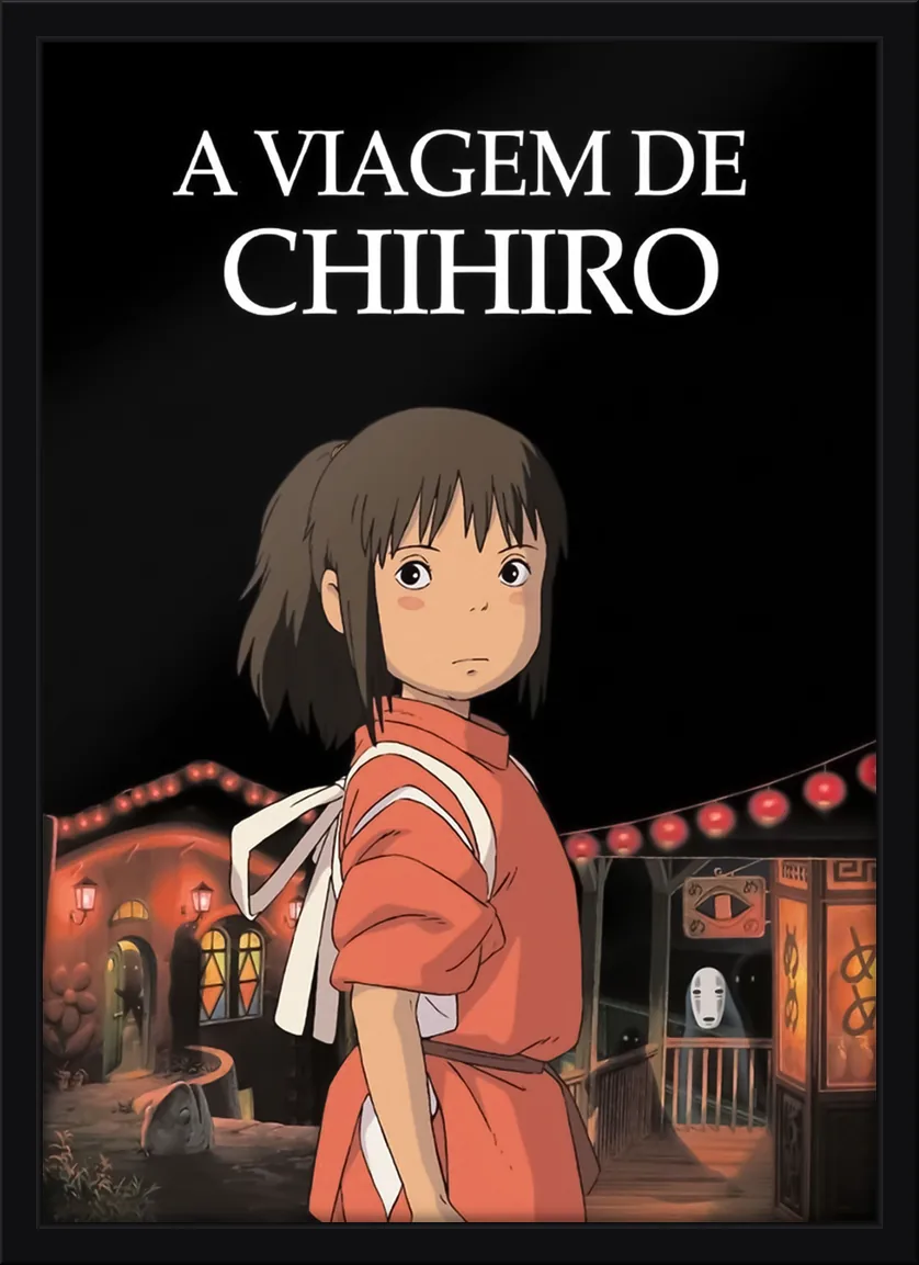 Quadro decorativo A Viagem de Chihiro com Chihiro diante da casa de banhos e o Sem-Rosto